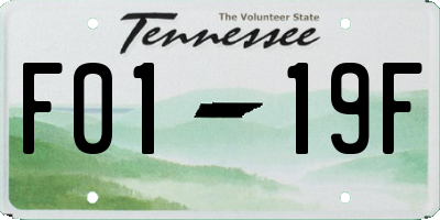 TN license plate F0119F