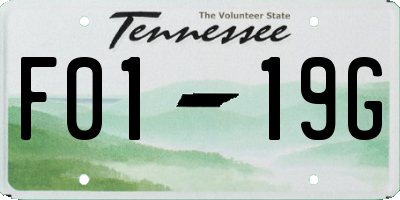TN license plate F0119G