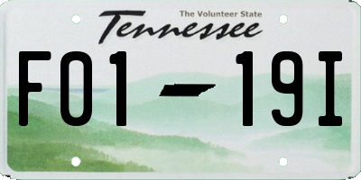 TN license plate F0119I