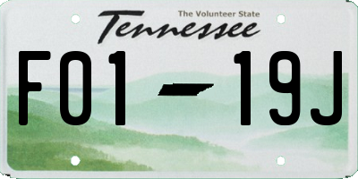 TN license plate F0119J
