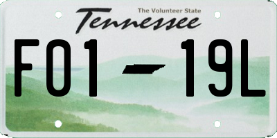 TN license plate F0119L