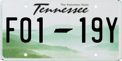 TN license plate F0119Y
