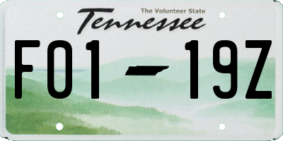 TN license plate F0119Z