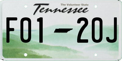 TN license plate F0120J