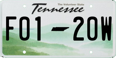 TN license plate F0120W