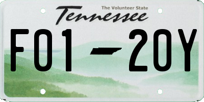 TN license plate F0120Y
