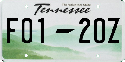 TN license plate F0120Z