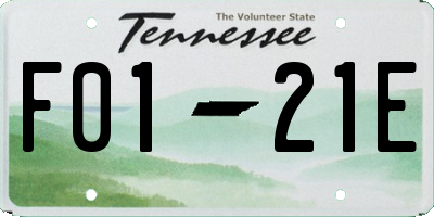 TN license plate F0121E