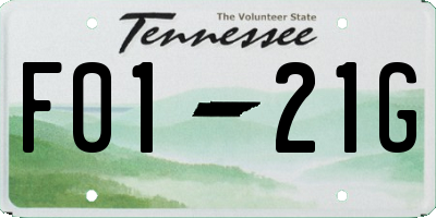 TN license plate F0121G