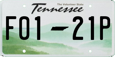 TN license plate F0121P