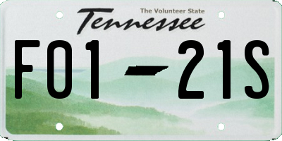 TN license plate F0121S