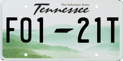 TN license plate F0121T