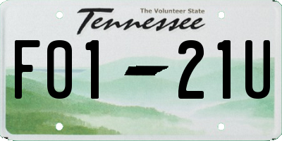 TN license plate F0121U