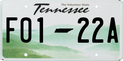TN license plate F0122A