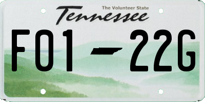 TN license plate F0122G