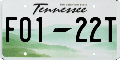 TN license plate F0122T