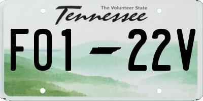 TN license plate F0122V