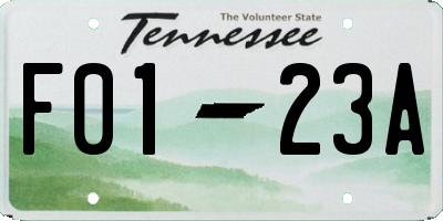 TN license plate F0123A