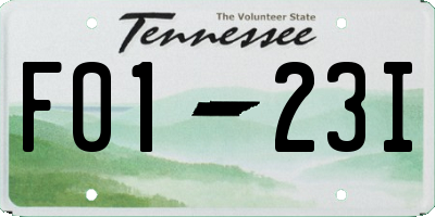 TN license plate F0123I
