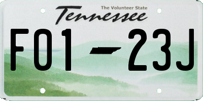TN license plate F0123J