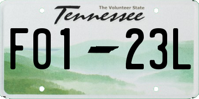 TN license plate F0123L