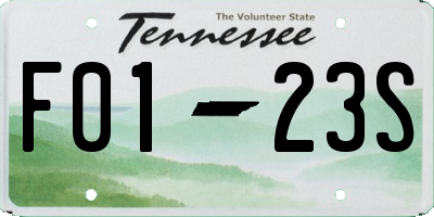 TN license plate F0123S