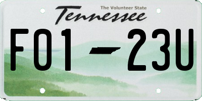 TN license plate F0123U