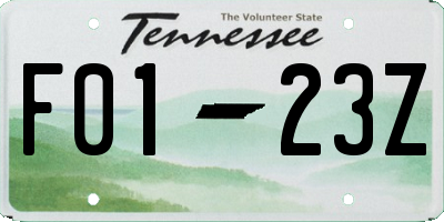 TN license plate F0123Z