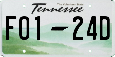 TN license plate F0124D