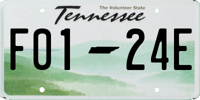 TN license plate F0124E