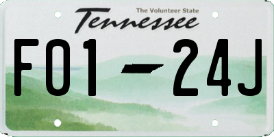 TN license plate F0124J