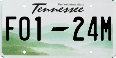 TN license plate F0124M