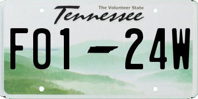 TN license plate F0124W