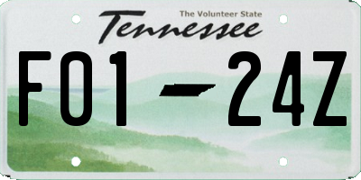 TN license plate F0124Z