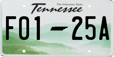 TN license plate F0125A