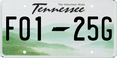 TN license plate F0125G
