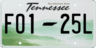 TN license plate F0125L