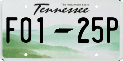 TN license plate F0125P