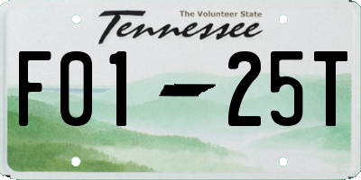 TN license plate F0125T