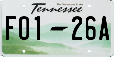TN license plate F0126A