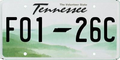 TN license plate F0126C