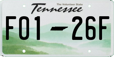TN license plate F0126F