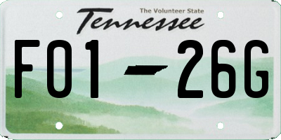 TN license plate F0126G