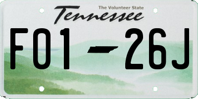 TN license plate F0126J