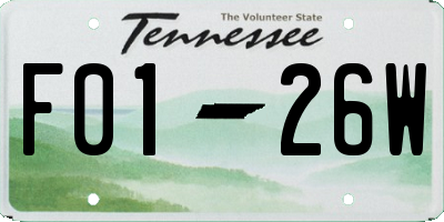 TN license plate F0126W