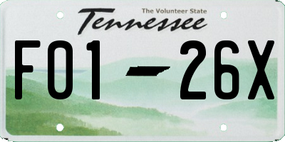 TN license plate F0126X