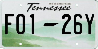TN license plate F0126Y