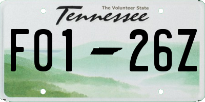 TN license plate F0126Z