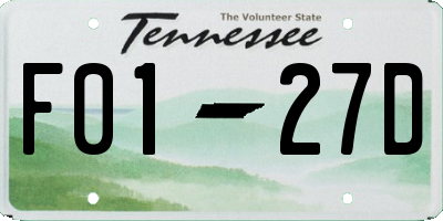 TN license plate F0127D