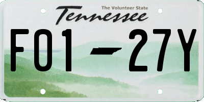 TN license plate F0127Y